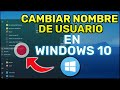 CÓMO CAMBIAR NOMBRE DE USUARIO en WINDOWS 10 (2022)