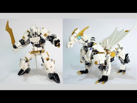 Mainan Bongkar Pasang Naga dan Lego, ROBOT NAGA PUTIH PERCONA Mantaaap Banget 1080p. 