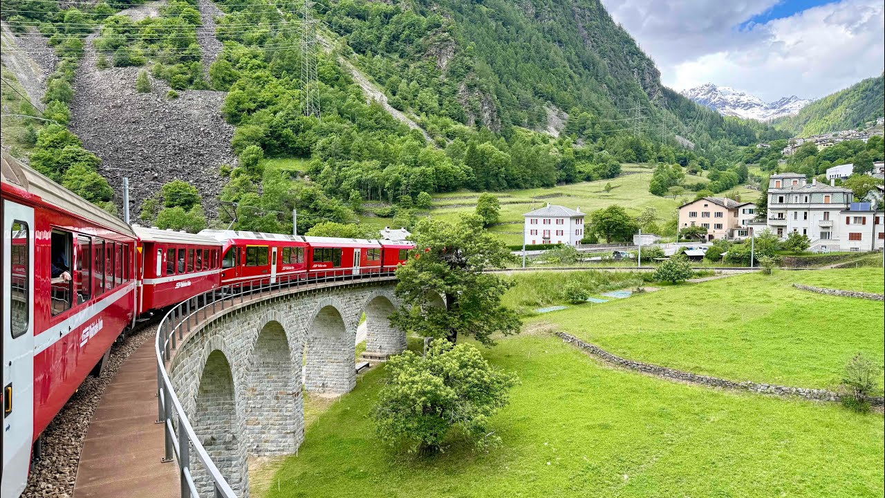 【スイス旅行】ベルニナ急行路線に大感動🇨🇭🇮🇹サンモリッツ〜ティラーノ🚞ベルニナ急行路線を鈍行で行く旅
