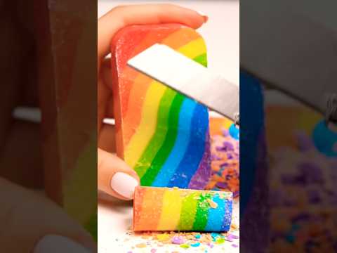 "ASMR Soap Carving | Relaxing Rainbow Soap ShavingSounds"#ASMR #SoapCarving #Satisfying #Shorts