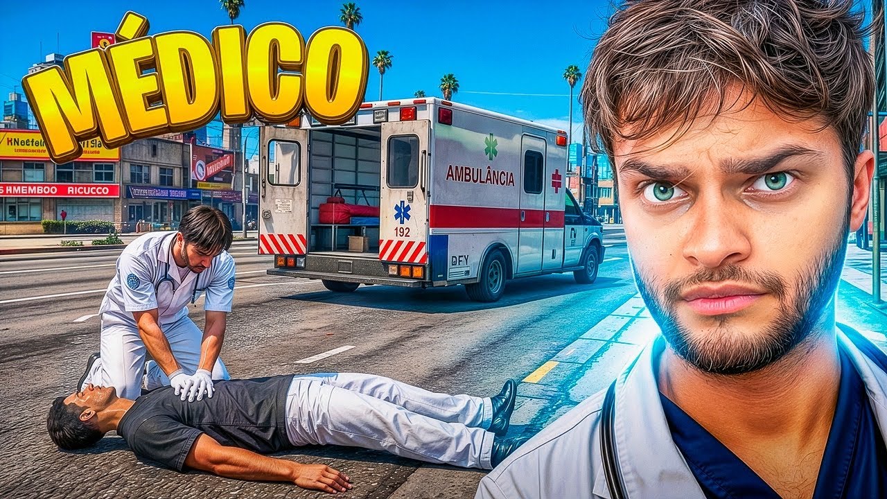 TRABALHEI DE MÉDICO POR 1 DIA NO GTA RP