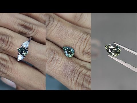 Teal sapphire pear cut 1.25 carats, Sri Lanka Video  № 1