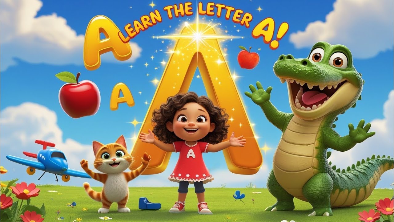 Alphabet Adventures - Letter A | Learn the ABCs with Mia & Toby! 🐊🍎 ️ ...