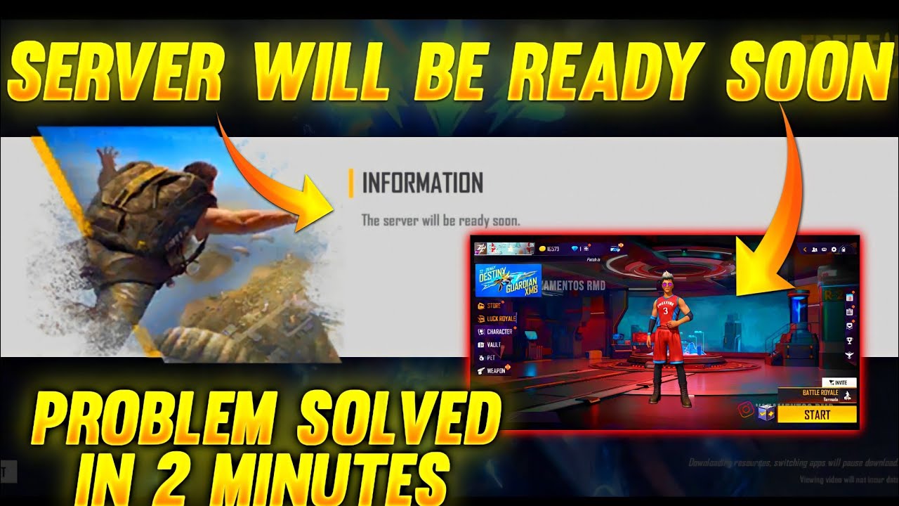 HOW TO SOLVE SERVER WILL BE READY SOON PROBLEM IN FREEFIRE || SERVER WILL BE READY SOON FREE FIRE