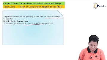 Relay as Comparator - Amplitude and Phase - Introduction to Static and Numerical Relays