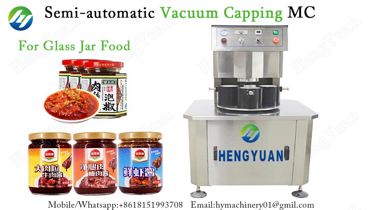 Semi Automatic Keeping Fresh Sauce Glass Jar Vacuum Capping Machine ...