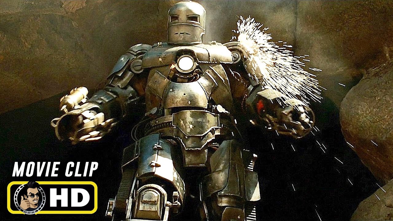 IRON MAN 2008 First Suit Cave Escape HD Marvel IMAX Clip