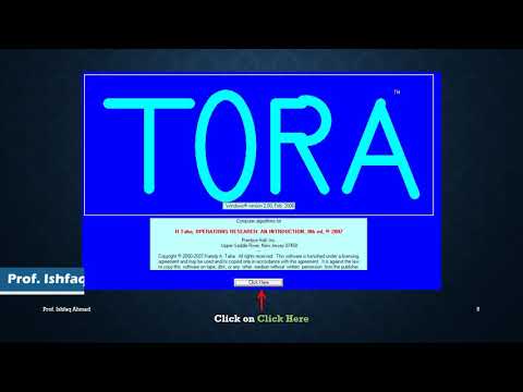 Operation Research - Lecture 6   Transportation Problem in TORA Software