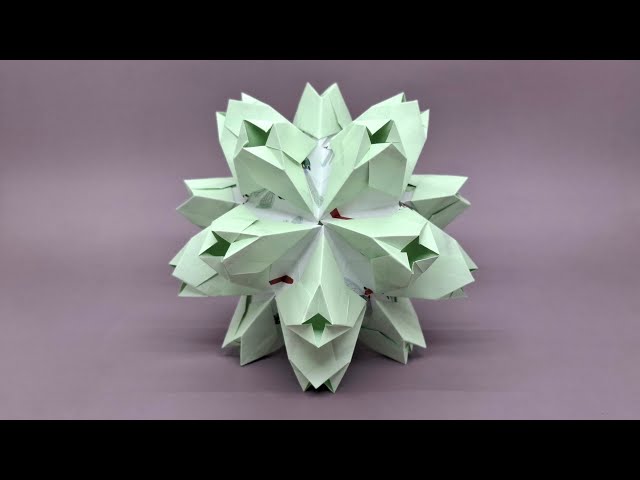 くす玉 origami kusudama】薗部式ユニット36枚組のくす玉 ( level ） - YouTube