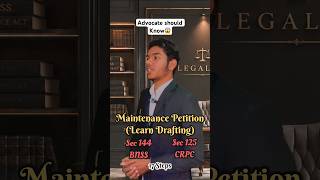 Maintenance Petition Drafting #legaleducation Sec 144 BNSS / SEC 125 CRPC