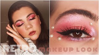 SOFT PINK MAKEUP WITH PEARLS | Retro Vintage look screenshot 4