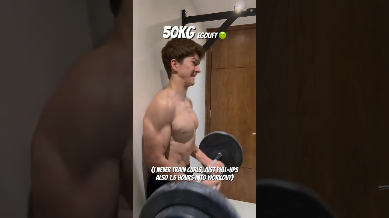 50kg ego curl 🥵 with no biceps training just pull-ups 🔥 strict 45+, just for fun 😉 and to test.