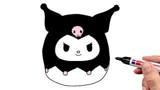 How to Draw Kuromi Squishmallow