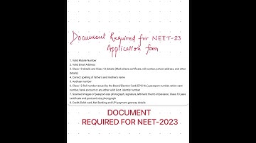 Document required for NEET registration #neet2023 #neetapplicationform #neetregistration #shorts