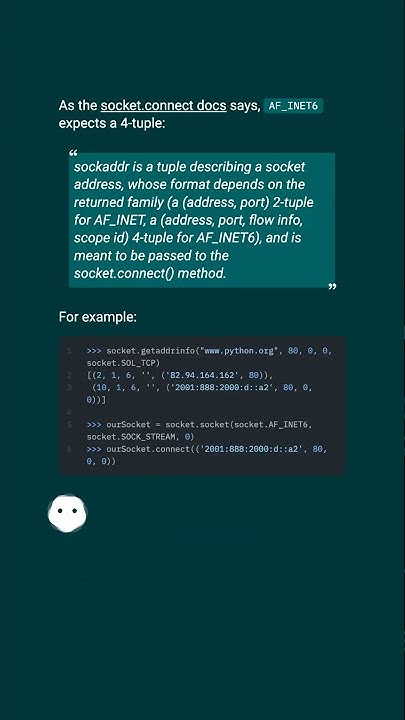 Establishing an IPv6 connection using sockets in python #shorts - YouTube