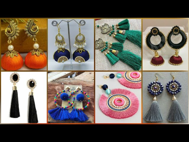 Designer Chandbali Silk Thread Earrings | Tutorial - YouTube