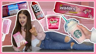 I ONLY ate PINK food for 24 Hours! || Ellie Louise