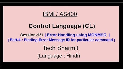 Error handling  (MONMSG) (Part-4) | IBM i | AS400 | CLLE | cl programming in IBM i  |