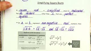 Notes 7.1 (1) Roots and Radical Expressions (PART 2) - HA2 (14:23)