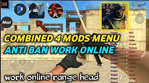 COMBINED 4 MOD MENU ANTI BAN BY KILLER GAMING OFFICIAL STRONG MOD MENU SFG 2 WORK ONLINE