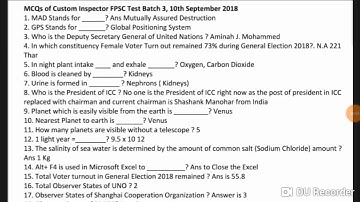 Fpsc custom inspector batch 3 test answer question