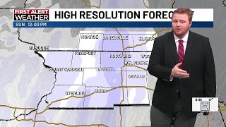 A few snow chances Sunday with seasonably cool weather ahead