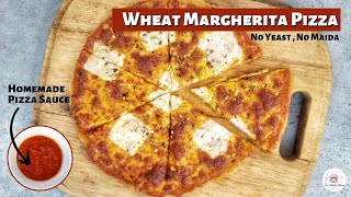 BEST Wheat Margherita Pizza |No Maida No Yeast Dominos Style Margherita Pizza & Pizza Sauce Recipe
