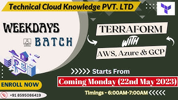 Terraform with AWS Azure & GCP Online Training Batch| Weekdays |Live Class| Join Now| Sanjay Dahiya