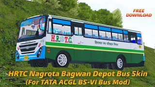 Download HRTC TATA ACGL BS6 Bus Mod For Bus Simulator Indonesia || HRTC Nagrota Bagwan Depot Skin ||