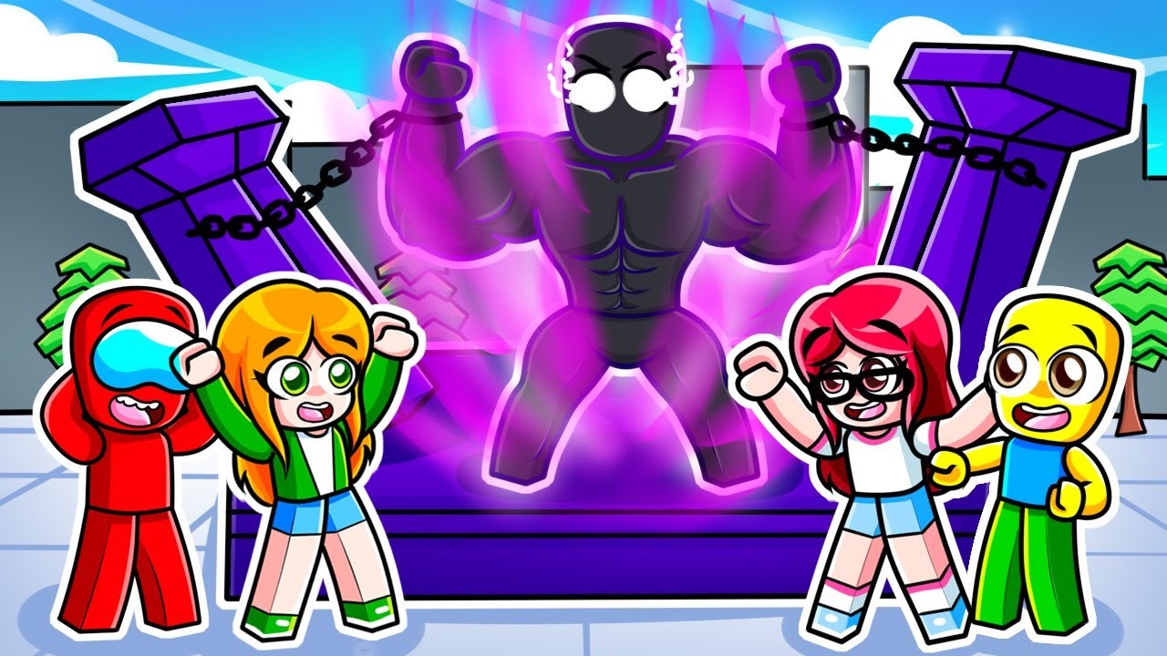 Usé Poderes de AWITA OSCURO para Ganar a Mis Amigos Roblox GYM BEAST!