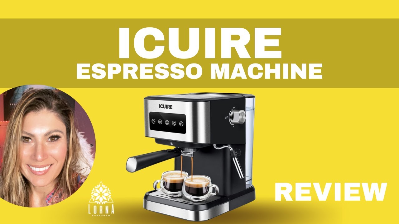 ICUIRE Máquina de café expreso, 20 bares compactas de vapor con espumador  de leche, panel táctil digital, tanque de agua extraíble de 37 onzas para