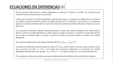 Ecuaciones en Diferencias