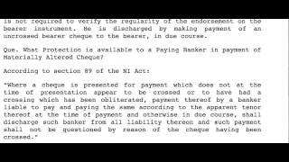 Negotiable Instruments Act Section 47 to 100