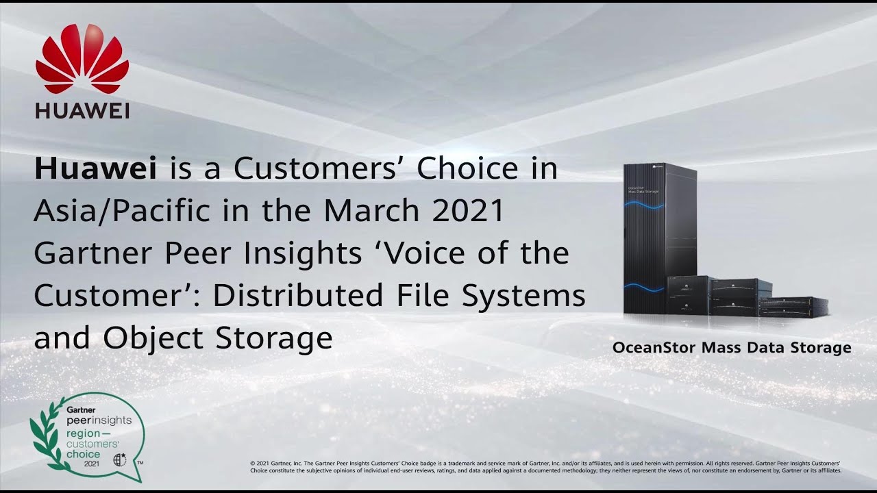 Gartner Peer Insights - OceanStor Mass Data Storage - Customers' Choice 01