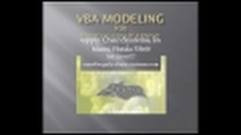 Excel VBA Lesson #2   Supply Chain Modeling