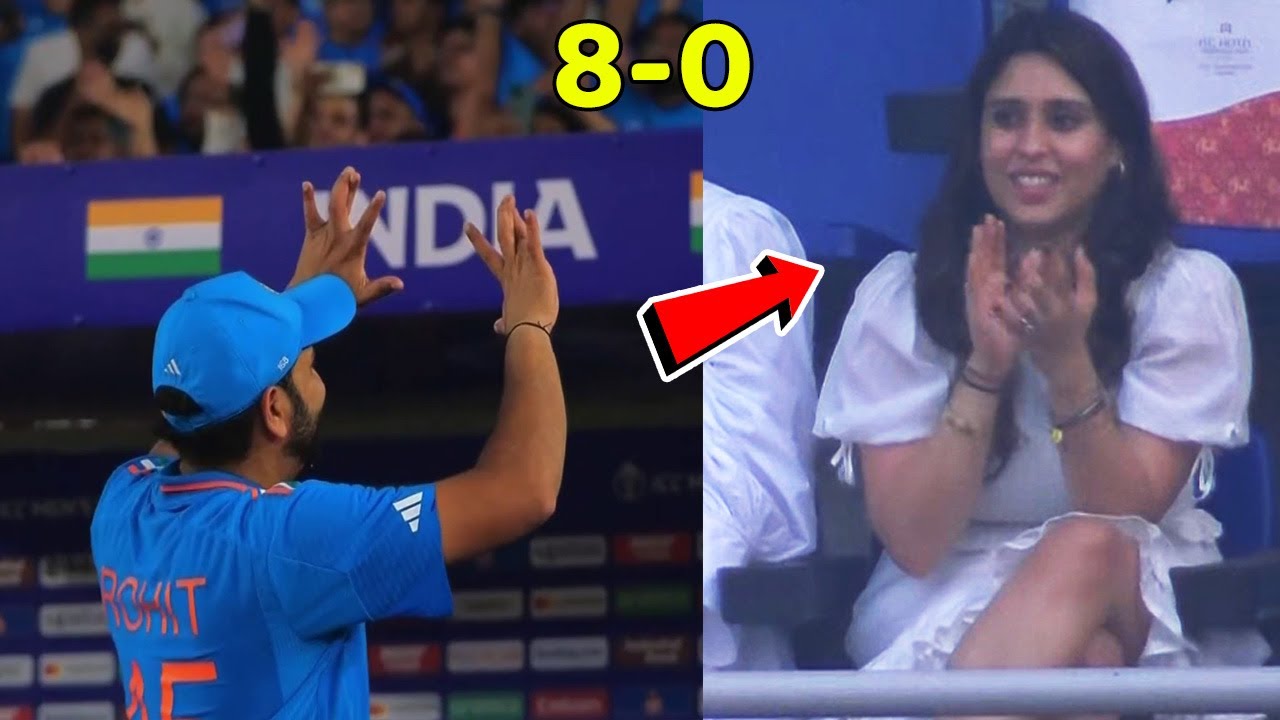 Rohit Sharma showing 8 0 and Celebrating with Virat Kohli win against ...