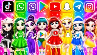 😱 ALL Social Media Apps Become ANGELA in My Talking Angela 2! 🌈🔥