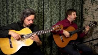 Video thumbnail of "Blue Bossa cover, guitar duo"