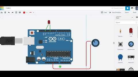 TinkerCAD | Control LED brightness using a Potentiometer