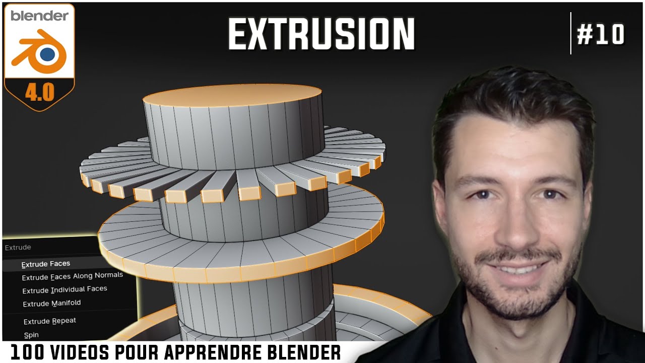 #10 | EXTRUSIONS ET PREMIERES MODELISATIONS - Apprendre Blender en 100 vidéos [TUTO FR]