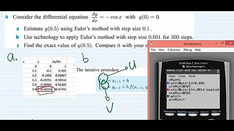 Euler's Method Differential Equations using Excel (Sheet) and TI-84 Plus