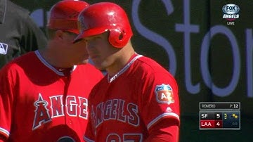 SF@LAA: Trout singles in Escobar to cut into deficit