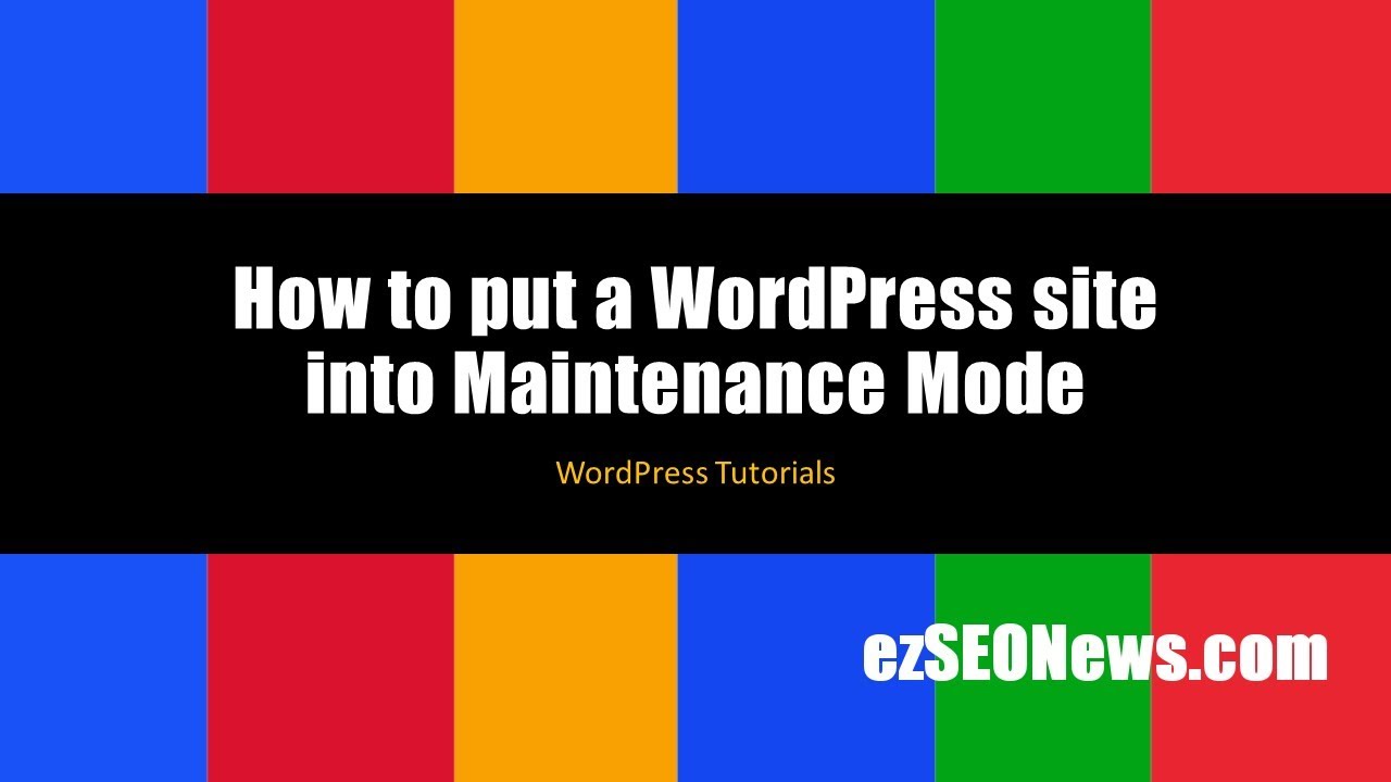 How to put your WordPress site in maintenance mode - YouTube