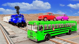 TRANSPORTING PIXAR CARS & FRUITS WITH COLORED & JOHN DEERE vs CLAAS vs TRACTORS - BeamNG.drive