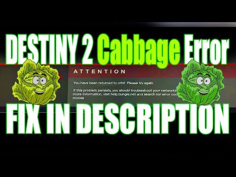 Destiny 2 Lettuce, Cabbage FIX in DESCRIPTION Cabbage, Lettuce, Moose Error