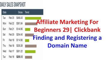 Affiliate Marketing For Beginners 29 | Clickbank | Finding and Registering a Domain Name