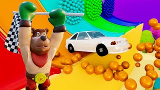Развивающие мультфильмы 🚗🚙🚚🚛Учим цифры и цвета: разноцветные шарики и машинки