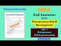 Entrepreneurship Development || MBA 2nd Semester | Unit-1 #ou #pdf  @FinalFocusYt 