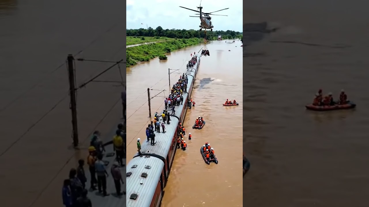 Train Passengers Evacuated From Flooded Track 
