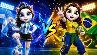 ARGENTINA VS BRAZIL | | NAILS STUDIO | | OUTFIT COSPLAY #mytalkingangela2 #argentina #brazil #angela